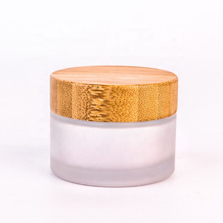 Sinhigh Wholesale Glass Jars Fashion Cosmetic Face Cream Lotion Glass Bottle Jar with Bamboo Lid