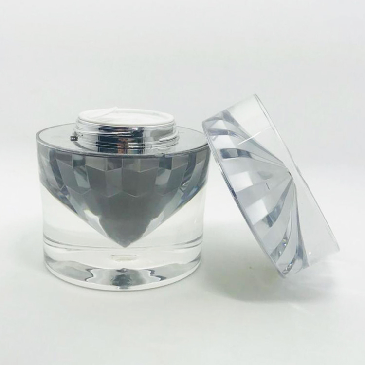 Sinicline custom shape 50ml acrylic cream jar cosmetic jar packaging acrylic