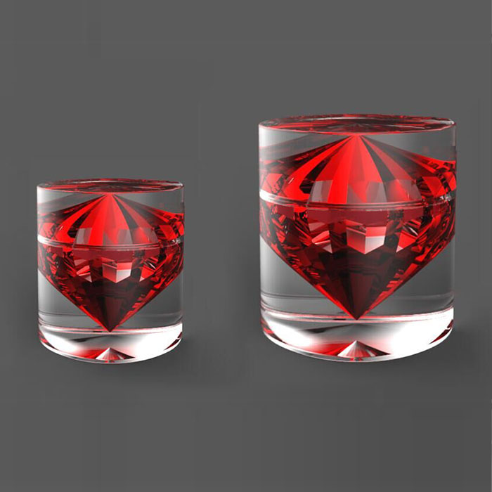 Sinicline custom shape 50ml acrylic cream jar cosmetic jar packaging acrylic