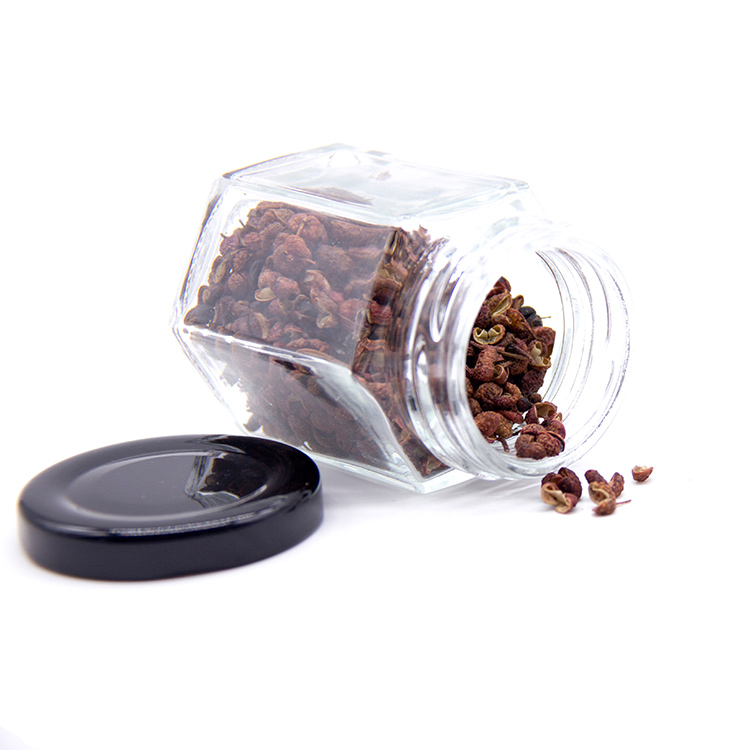 Six Arrises Glass Jars Kitchen Food Storage Bottle With Metal Cover