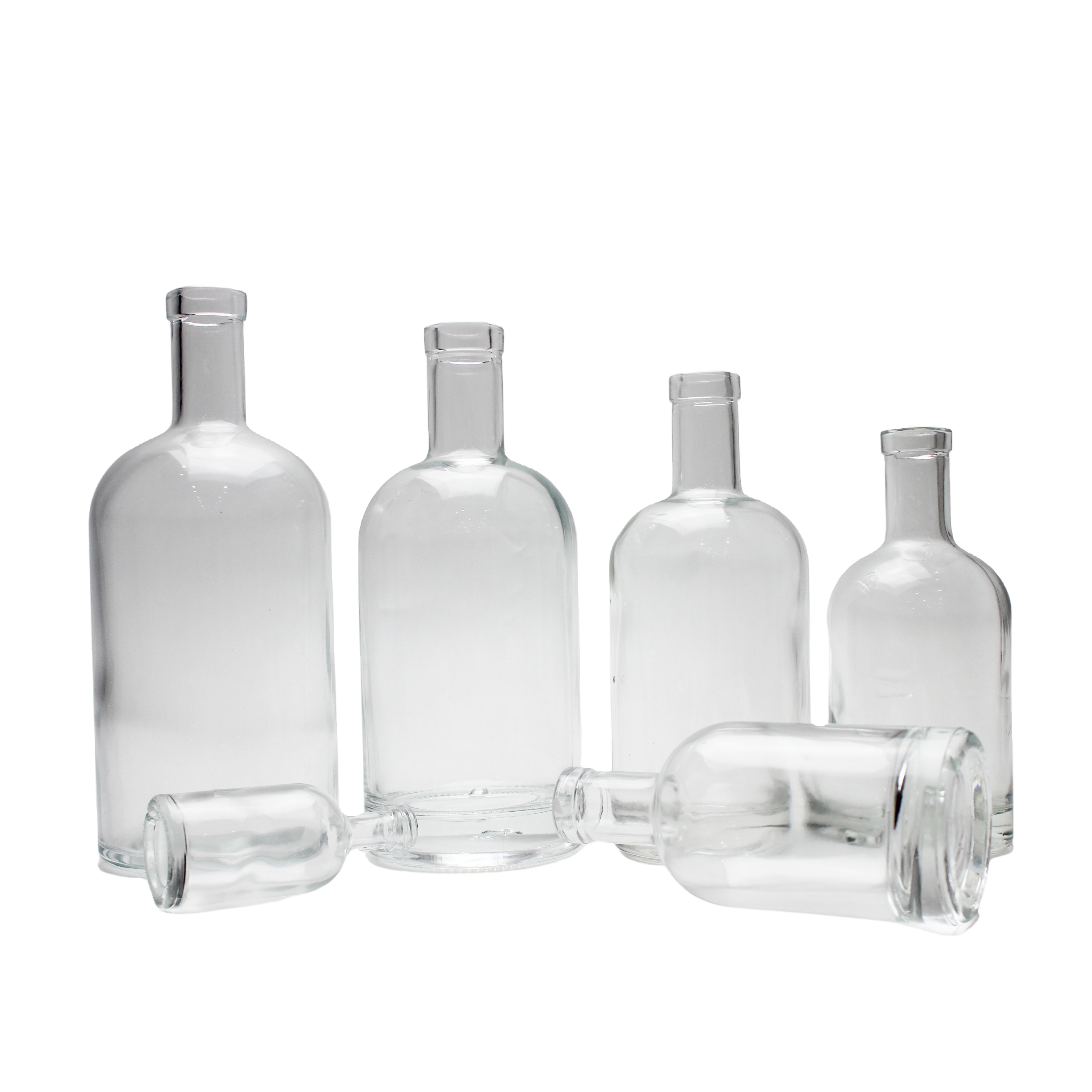 Skeleton Flint Clear Empty Skull Customized Round Whisky Vodka Glass Bottle
