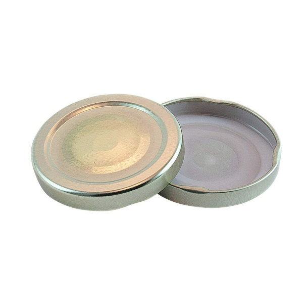 Skep 12 oz Glass Jar for Honey gold metal lug lid