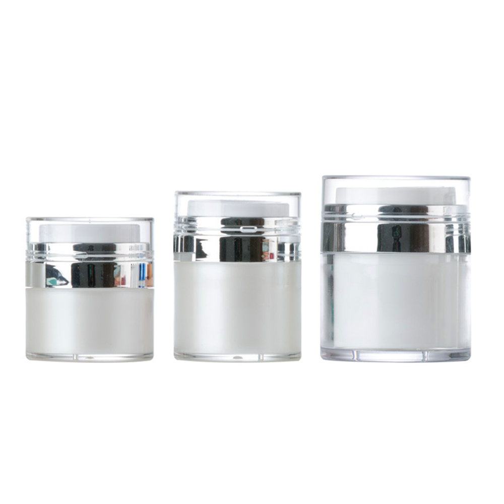 Skin Care 15g 30g 50g White Plastic Cosmetic Airless Pump Cream Jar