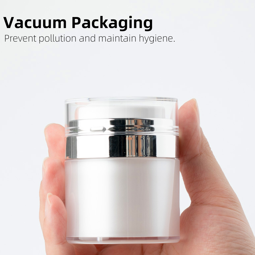 Skin Care 15g 30g 50g White Plastic Cosmetic Airless Pump Cream Jar