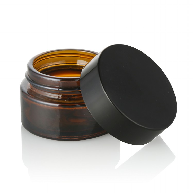 Skin Care Cosmetic Jar Container  Dark Brown Amber Glass Jars Containers 10ml 20ml 30ml 50ml 100ml