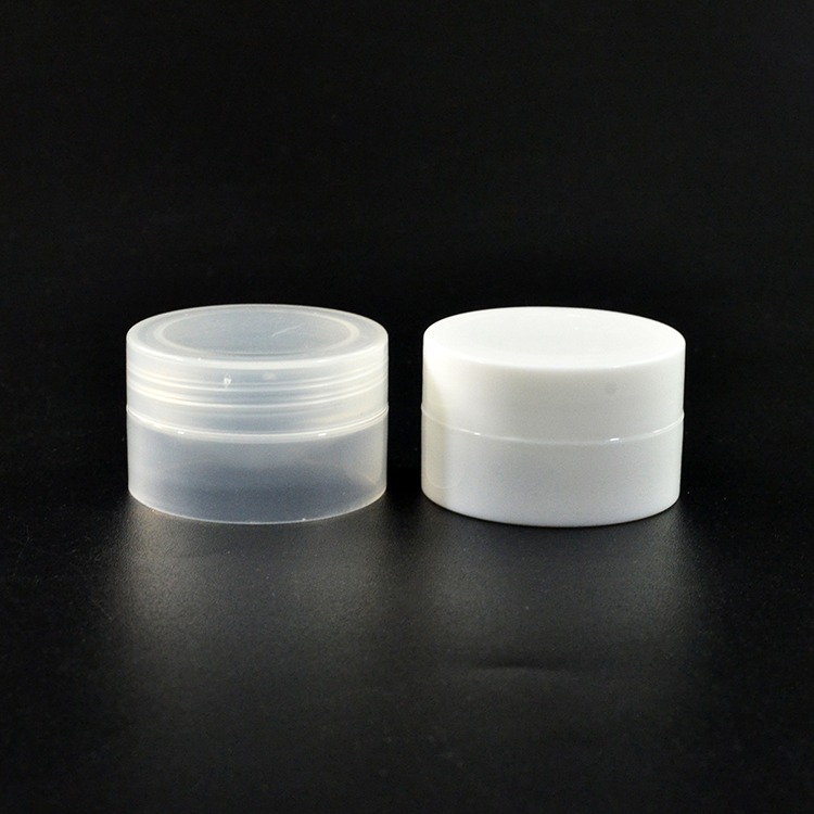 Skin Care Cosmetic containers 3g 5g 10g 30g 50g 100g white clear round screwed PP plastic cream jar