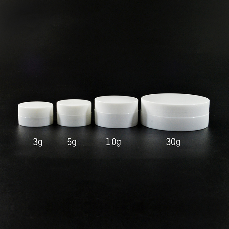 Skin Care Cosmetic containers 3g 5g 10g 30g 50g 100g white clear round screwed PP plastic cream jar