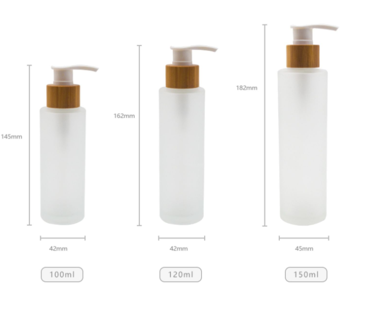 Skin Care Cream Packaging Glass Lotion Cosmetic Bottle With Wooden Lid