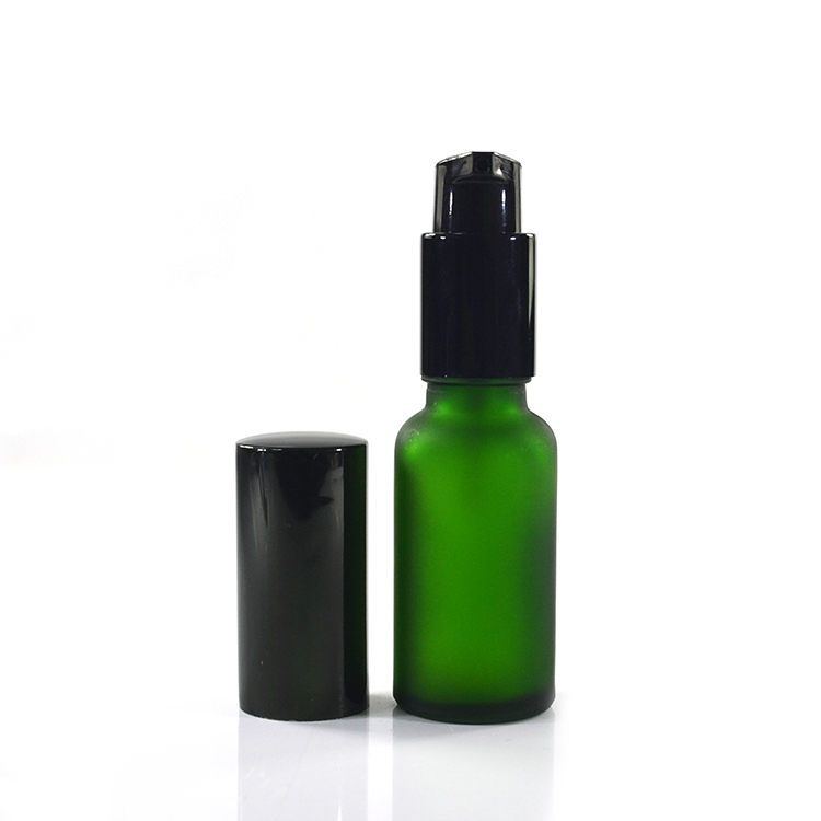 Skin Care Cream Use 15ml 20ml 30ml Frosted Amber Cosmetic Glass Base Material Serum Lotion Pump Bottle With Sliver Cream Pump