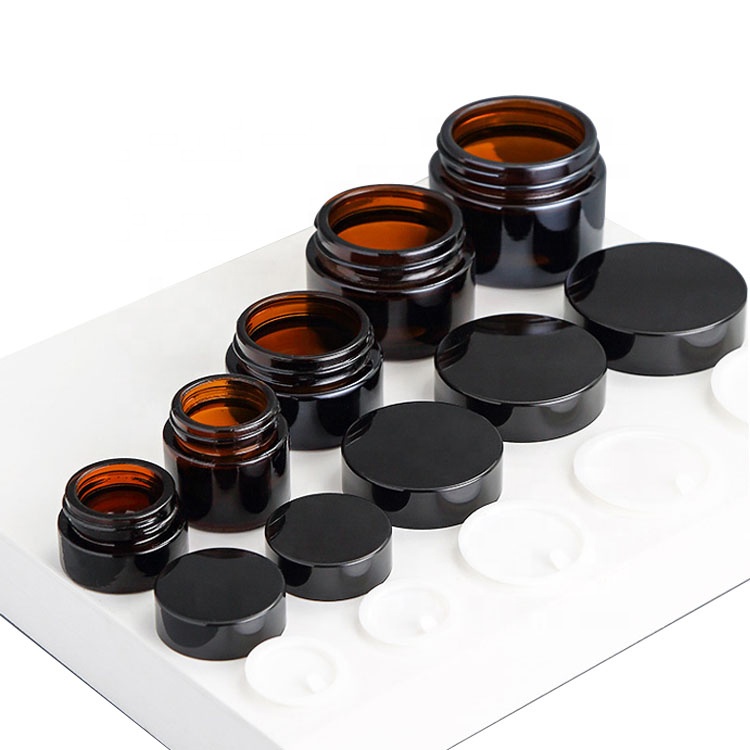 Skin Care Cream Use 5g amber cosmetic glass jar packaging container