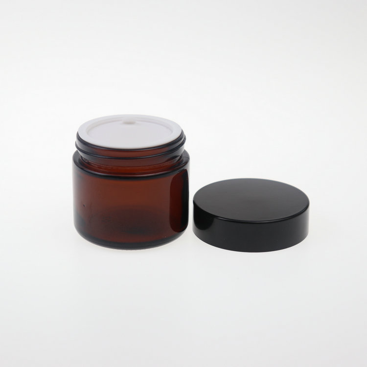 Skin Care Cream Use  Cosmetic Packaging Glass Cream Jars 20g 30g 50g 60g 100g Cosmetic amber Glass Jars With Screw Cap