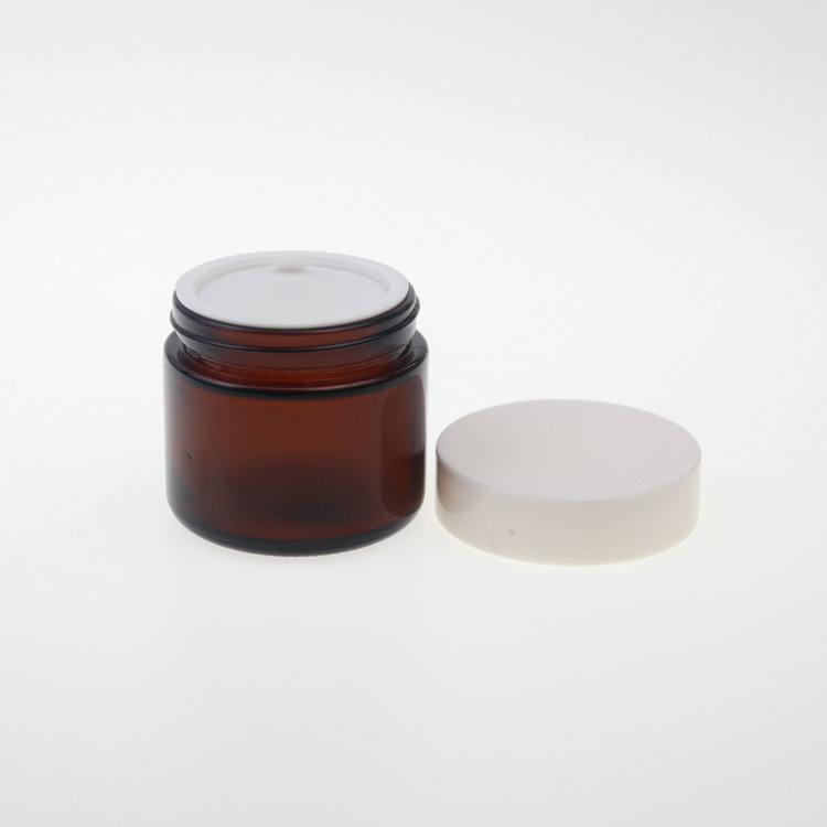 Skin Care Cream Use Cosmetic Packaging Glass Cream Jars 20g 30g 50g 60g 100g Cosmetic amber Glass Jars With Screw Cap
