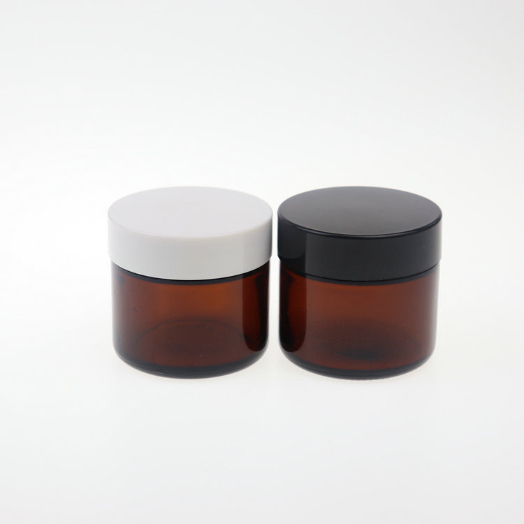 Skin Care Cream Use Cosmetic Packaging Glass Cream Jars 20g 30g 50g 60g 100g Cosmetic amber Glass Jars With Screw Cap