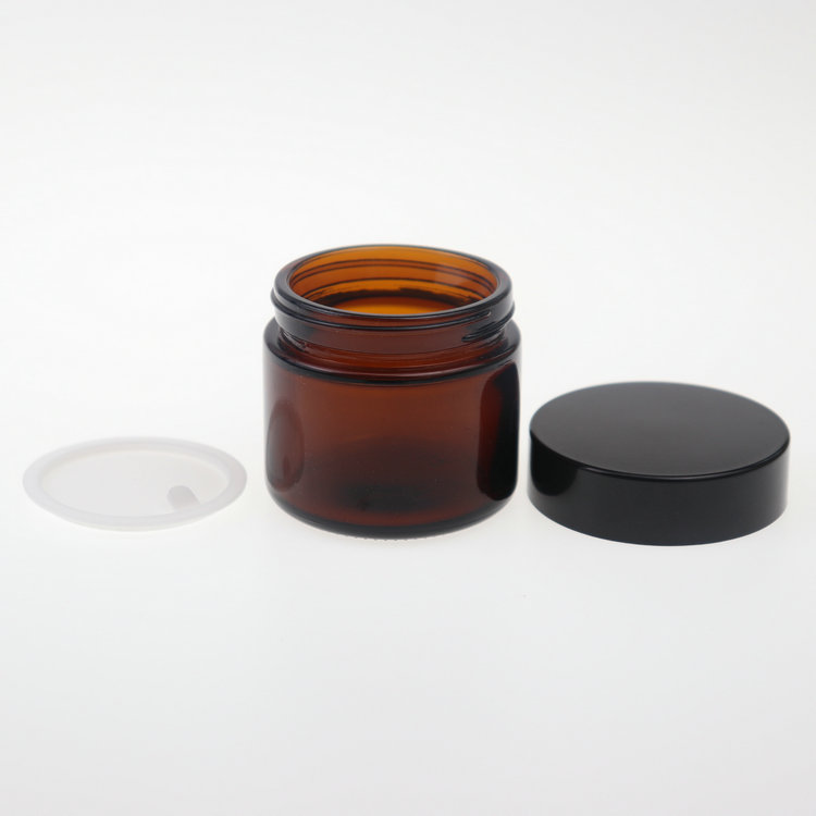 Skin Care Cream Use Cosmetic Packaging Glass Cream Jars 20g 30g 50g 60g 100g Cosmetic amber Glass Jars With Screw Cap
