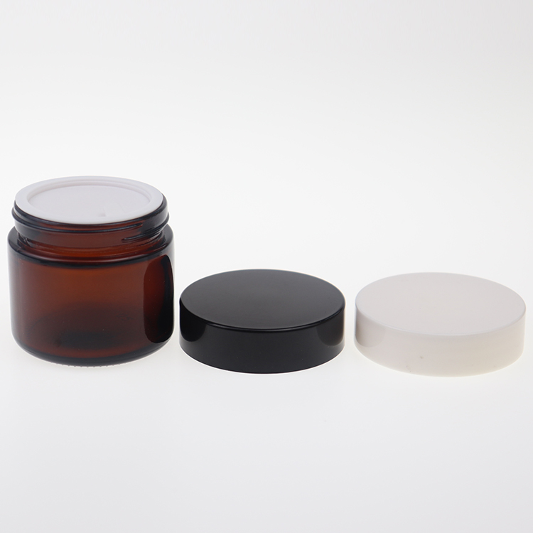 Skin Care Cream Use Cosmetic Packaging Glass Cream Jars 20g 30g 50g 60g 100g Cosmetic amber Glass Jars With Screw Cap