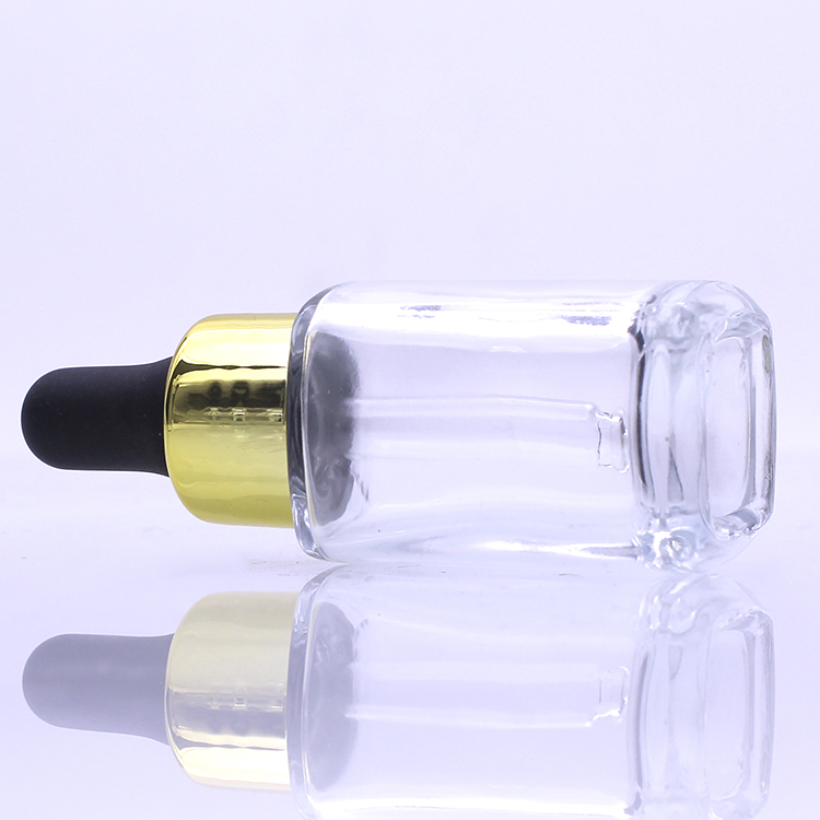 Skin Care Empty Square 20ml Essence Serum Glass Dropper Bottle