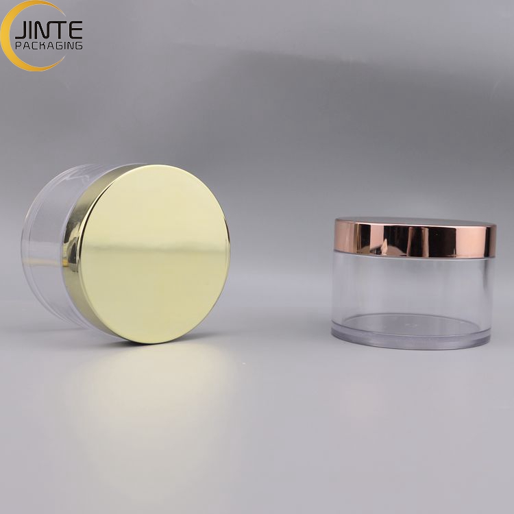 Skin Care Jars Plastic Jar Food Grade With Lid 200ml Clear Jar With Rose Gold Lid Lip Scrub Container