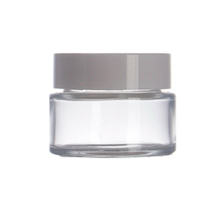Skin Care Packaging 30g 50g 100g Sub-Bottle Round Cream Bottle Cosmetic Jar with White Plastic Lids