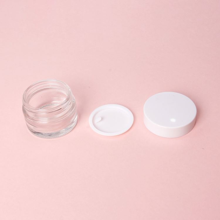 Skin Care Packaging 30g 50g 100g Sub-Bottle Round Cream Bottle Cosmetic Jar with White Plastic Lids