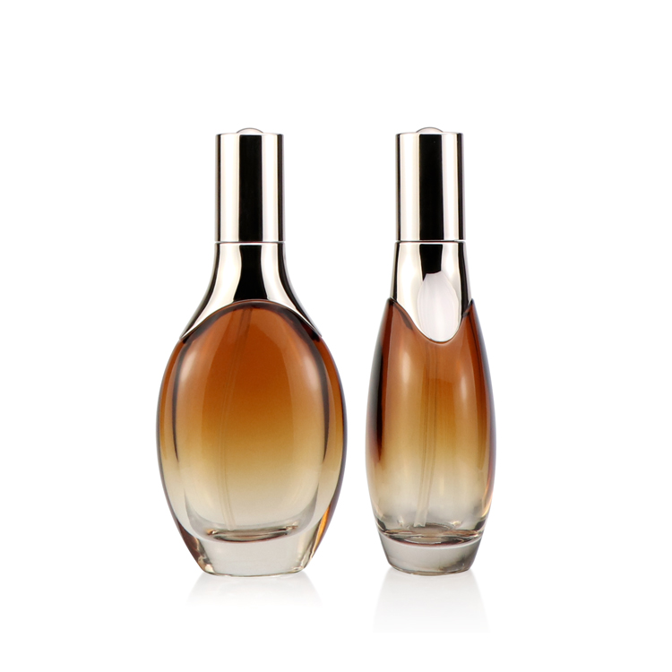 Skin Care Packaging 30ml 50ml 100ml 120ml gradient glass cosmetic pump lotion bottle essential oil dropper bottle for sale