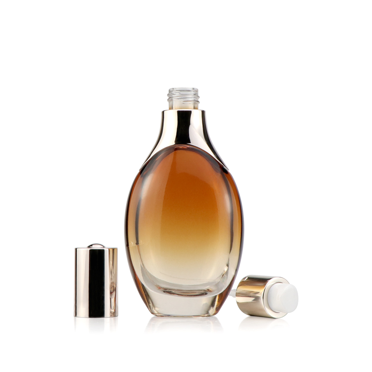 Skin Care Packaging 30ml 50ml 100ml 120ml gradient glass cosmetic pump lotion bottle essential oil dropper bottle for sale