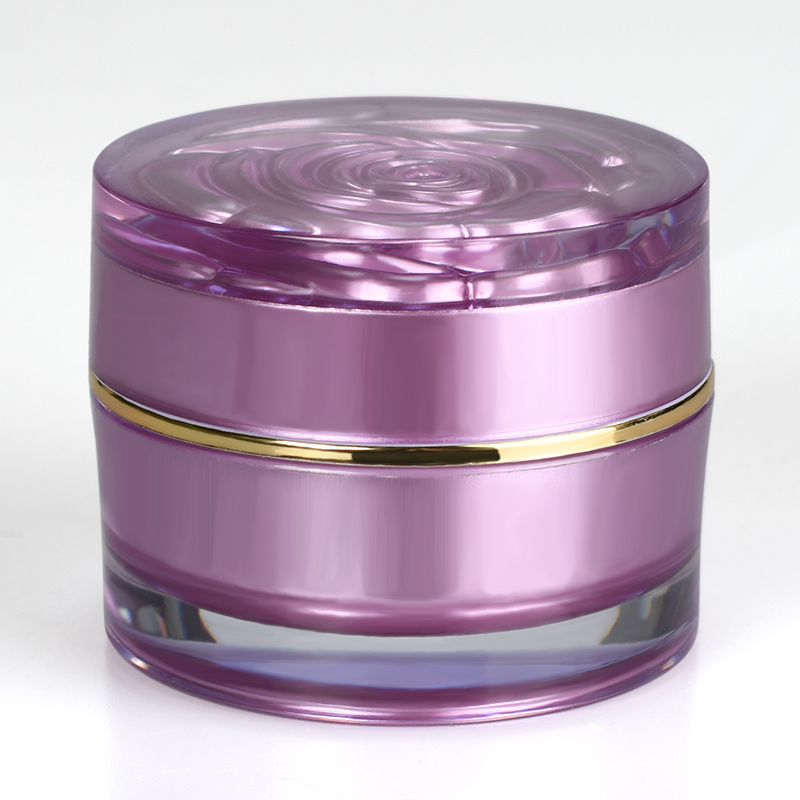 Skin Care containers red purple 5g 10g 15g 30g 50g pearlescent white plastic acrylic cream jar with Rose cap