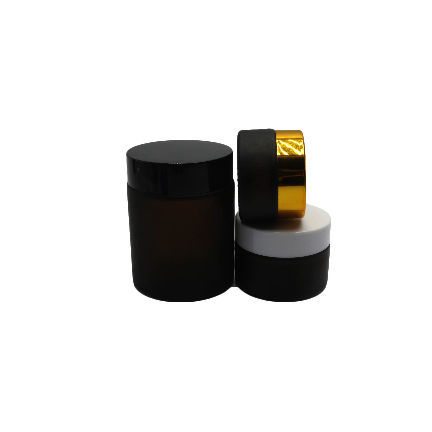 Skin Care cream jar body scrub amber frosted 30g glass jar GJ-CC61