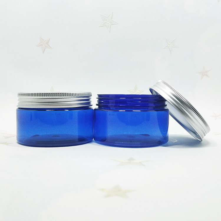 Skin care 150g round hard blue cosmetic plastic jar