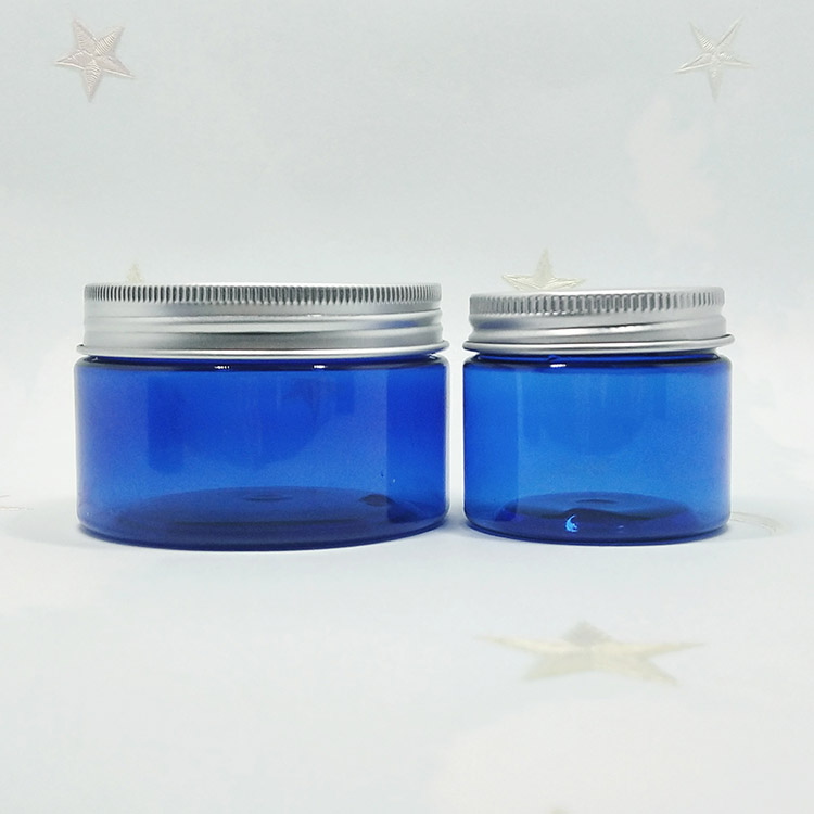 Skin care 150g round hard blue cosmetic plastic jar