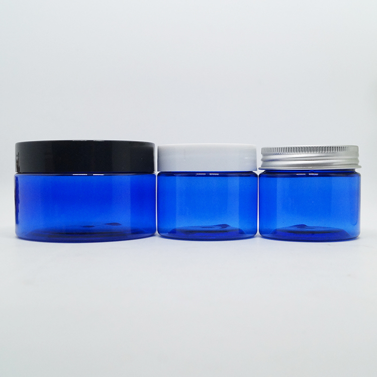 Skin care 150g round hard blue cosmetic plastic jar
