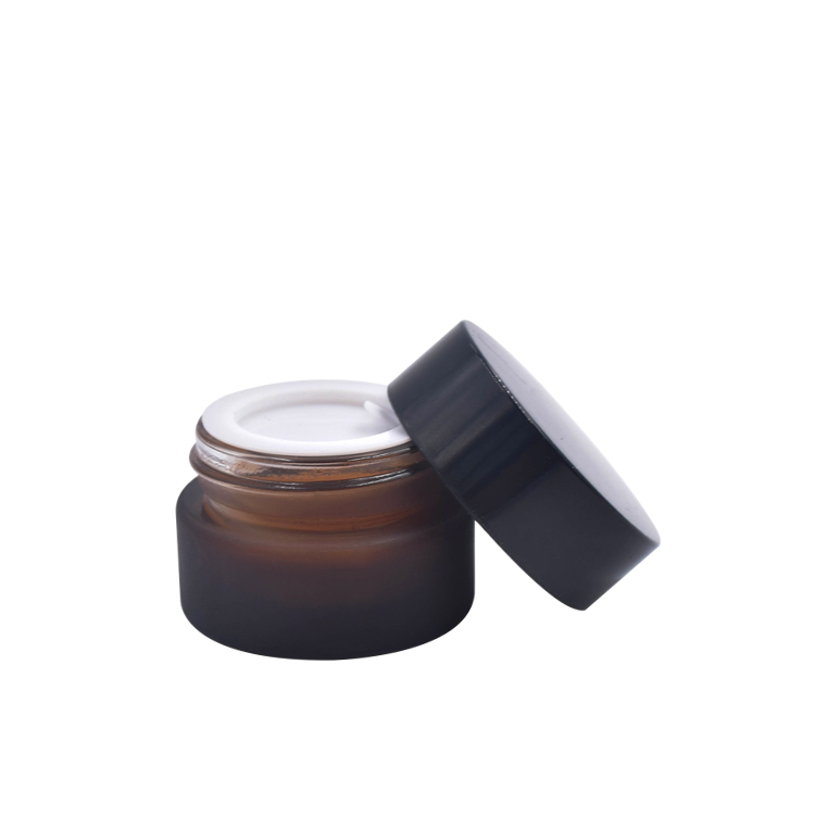 Skin care 15g 30g 50g amber  glass cream jar cosmetic glass jar with plastic lid