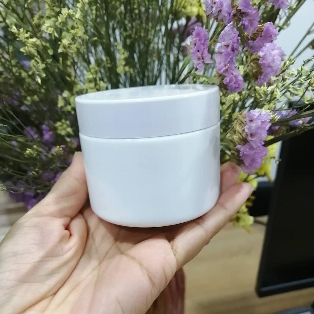 Skin care 50ml opal white slant shoulder cream cosmetics glass jar packaging ceramic jar for container