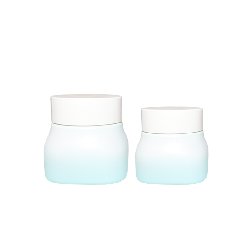 Skin care 50ml opal white slant shoulder cream cosmetics glass jar packaging ceramic jar for container