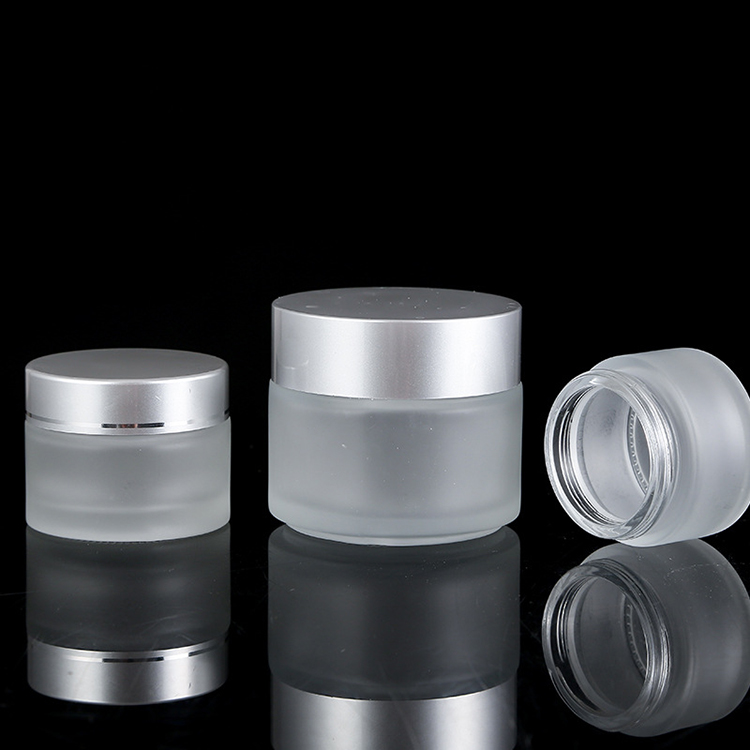 Skin care container 20ml 30ml 50ml frosted glass cream jar 1oz with box packaging