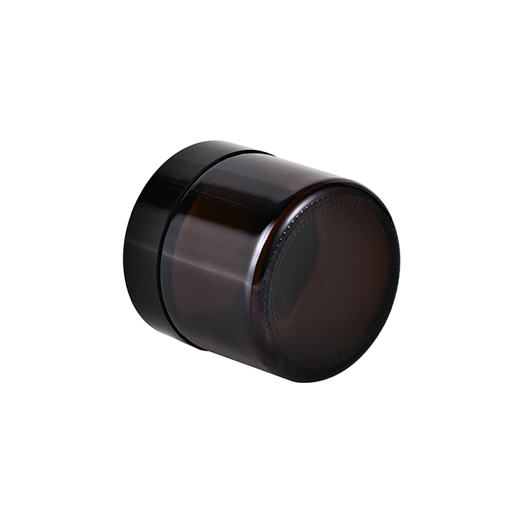 Skin care cosmetic 20g 30g 50g high quality amber porcelain cream jar with black plastic screw cap