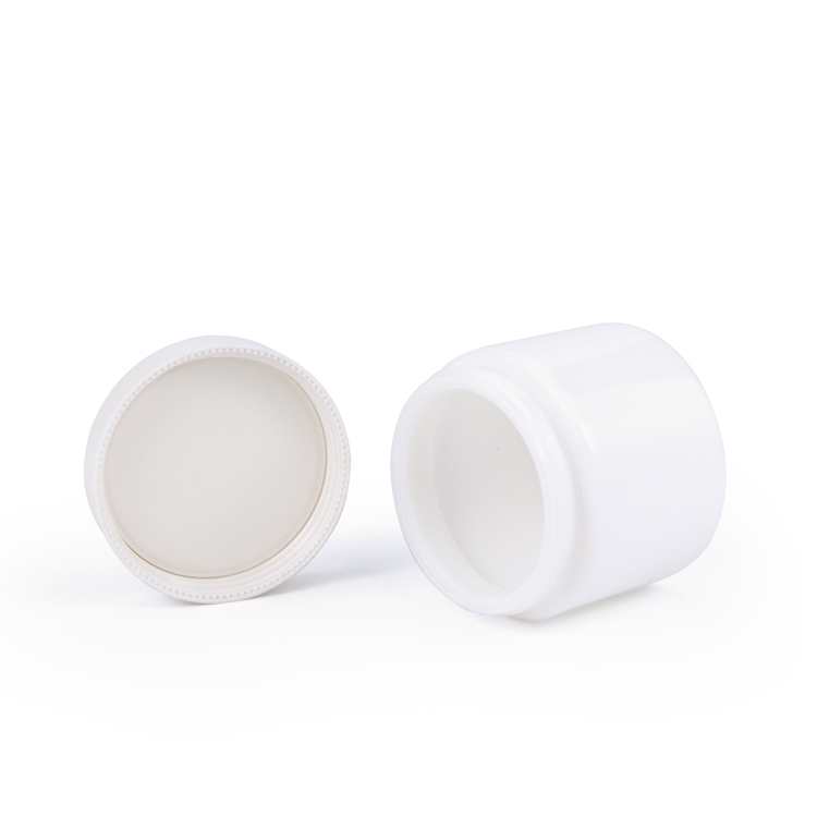 Skin care cosmetic high quality white porcelain ceramic cream jar 5g 10g 15g 20g 30g 50g100g with white plastic screw cap