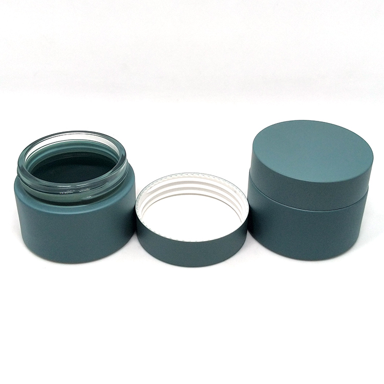 Skin care cream 15g 30g 50g  frosted color custom glass container cosmetic packaging jar