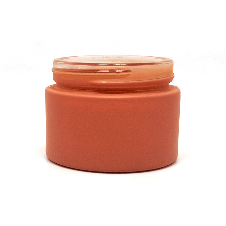 Skin care cream 15g 30g 50g frosted color custom glass container cosmetic packaging jar