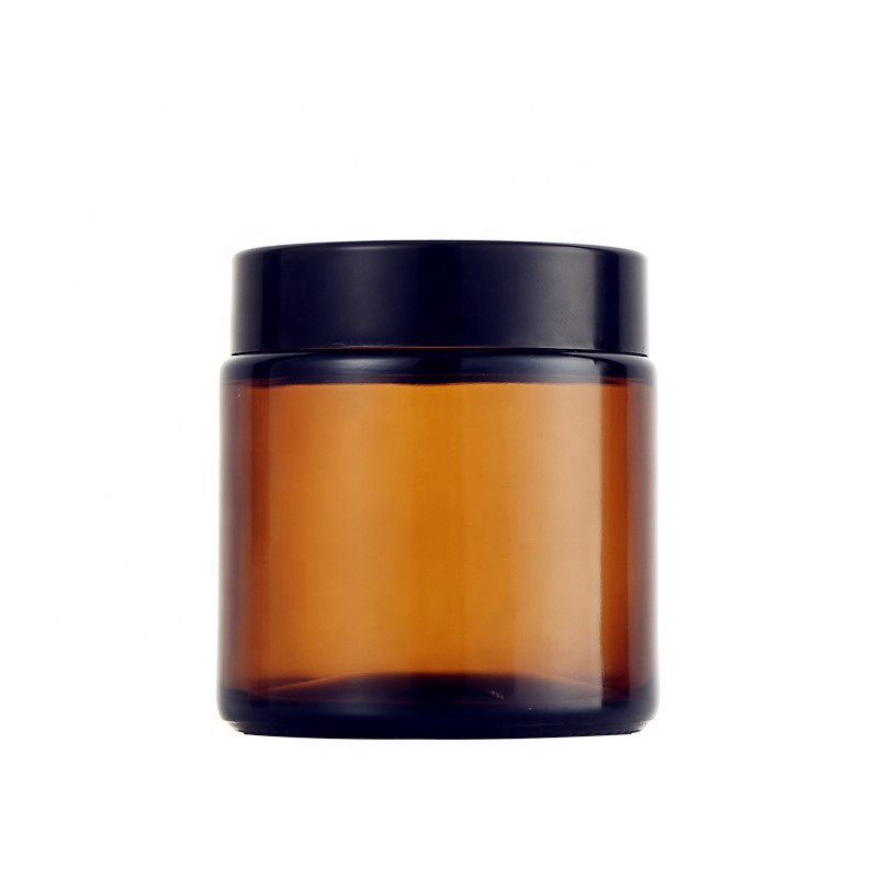 Skin care cream packaging containers 240ml cosmetic glass jar amber glass jar 4oz