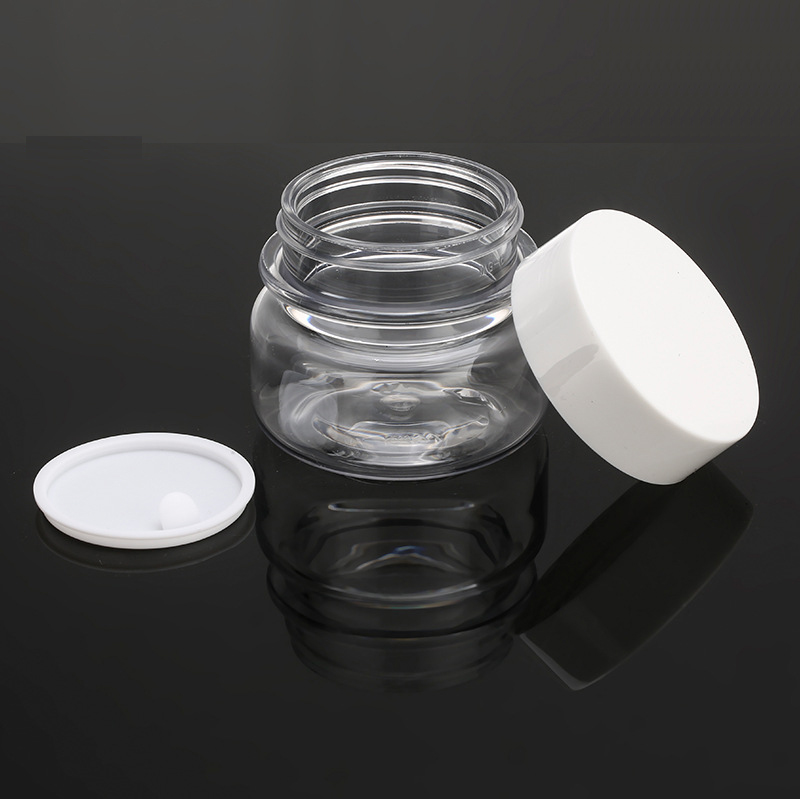 Skin care cream use 60ml PET base material amber pet plastic jar