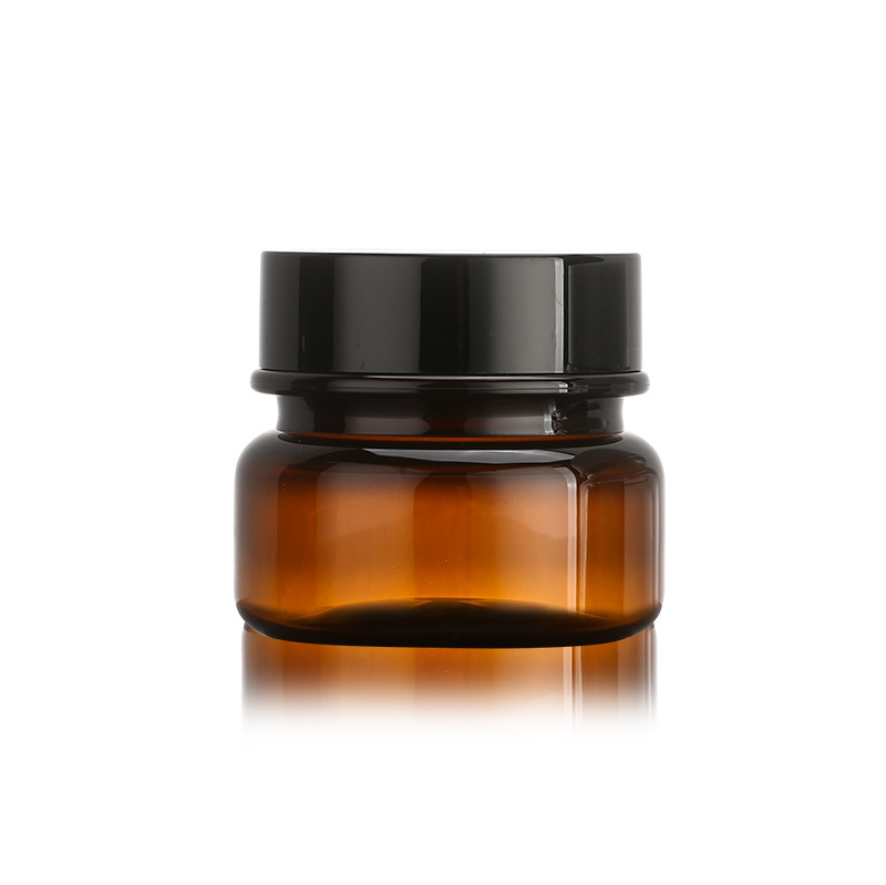 Skin care cream use 60ml PET base material amber pet plastic jar