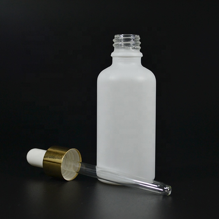 Skin care massage oil 15ml 20ml 30ml 50ml 100ml matte frosted white glass dropper bottle with gold dripper top wholesales