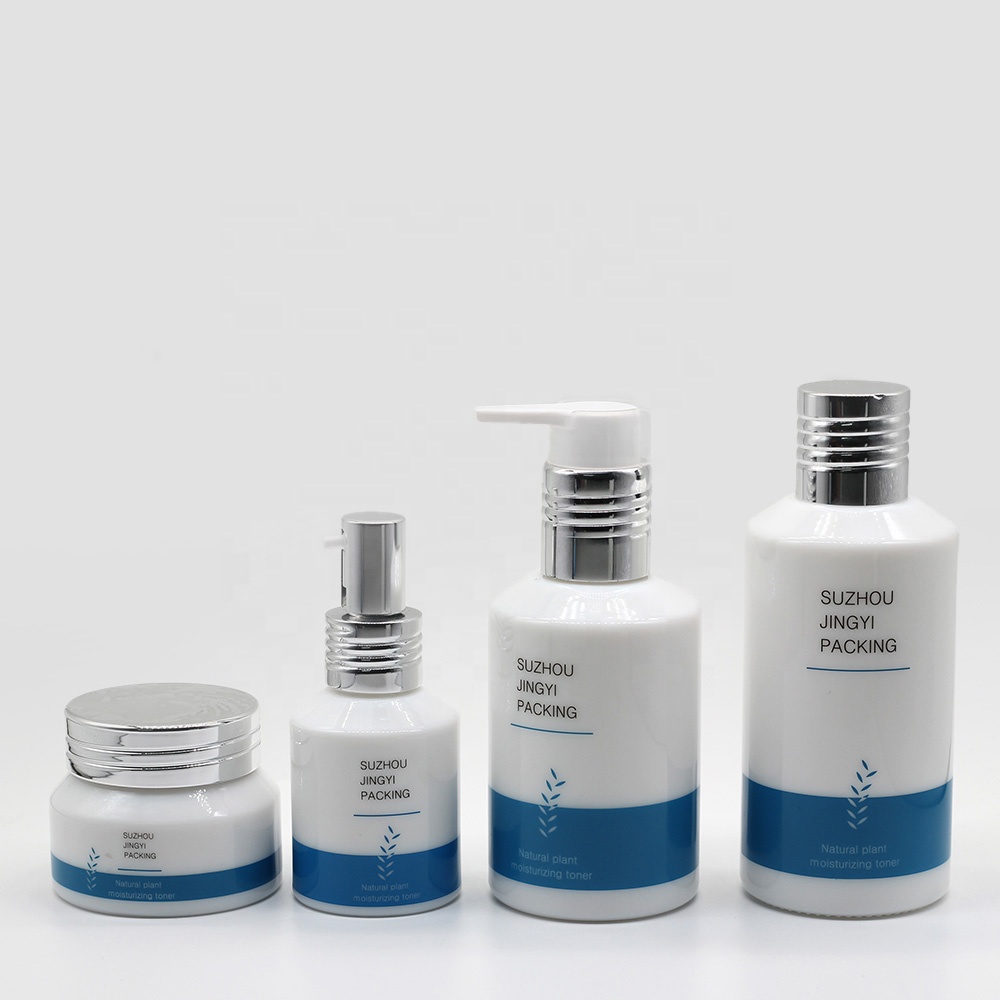 Skin care opal glass cosmetic bottle jar for manufacturer in China