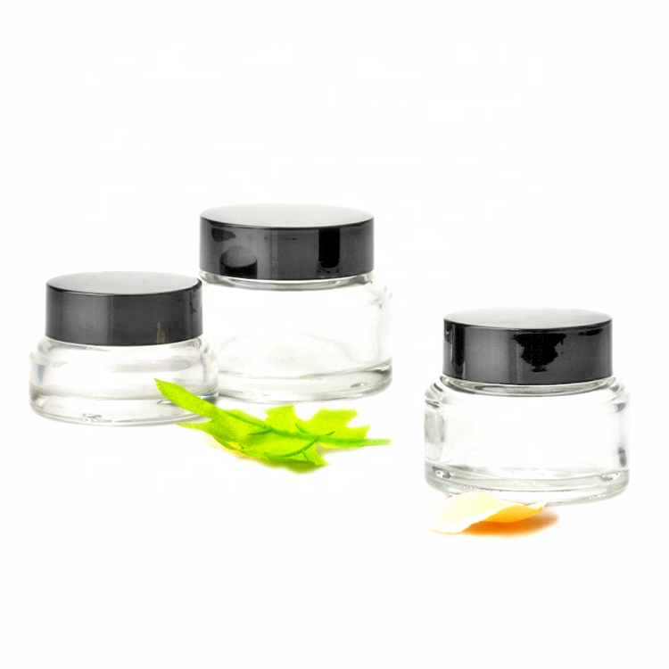 Skin care packaging amber glass cosmetic jar skin cream jar glass containers cosmetics
