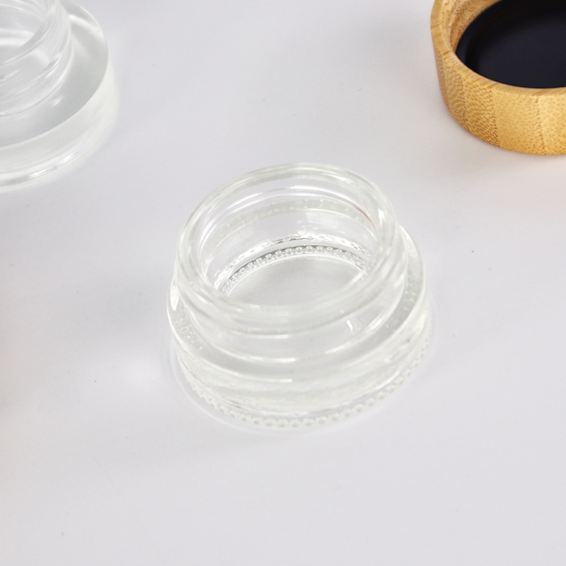 Skin care packing 15g 30g 50g 100g cosmetic clear glass jar with bamboo lid