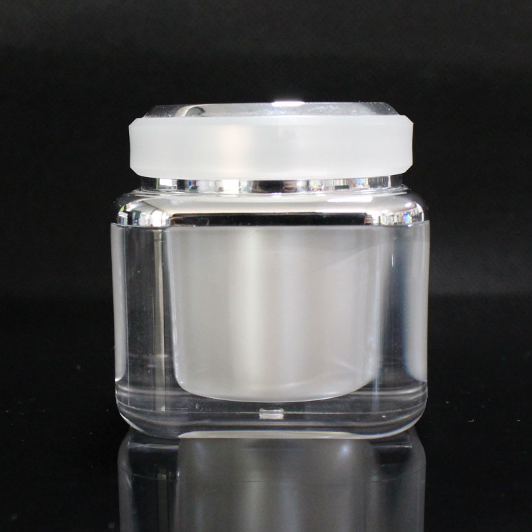 Skin care packing 30g 50g cosmetic plastic container face eye cream acrylic jars pot with gold silver lid packaging cosmetique