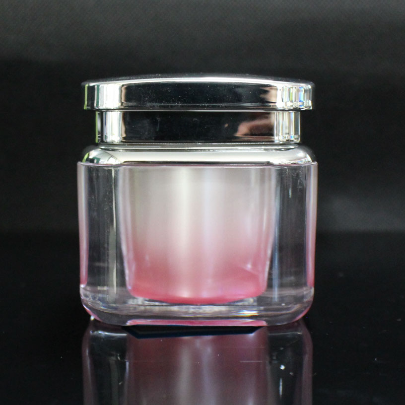 Skin care packing 30g 50g cosmetic plastic container face eye cream acrylic jars pot with gold silver lid packaging cosmetique