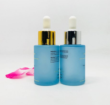 Skin care painted blue pink serum bottle with custom logo serum bottle with box