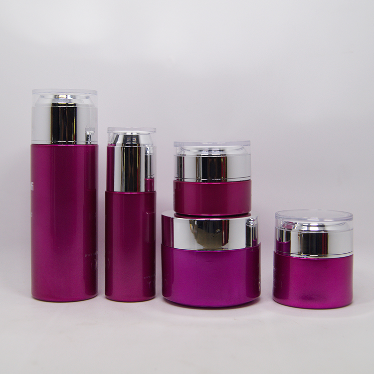 Skin care set packing unique 20g 30g 50g acrylic lotion bottle cosmetic glass jar