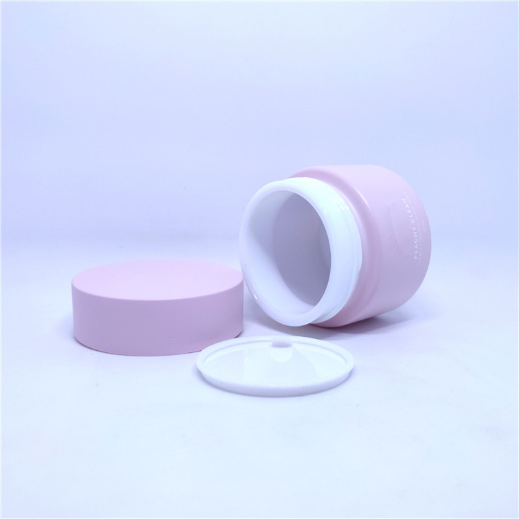 Skin cares set packing red empty lotion cosmetic cream jar pink cosmetic glass jars